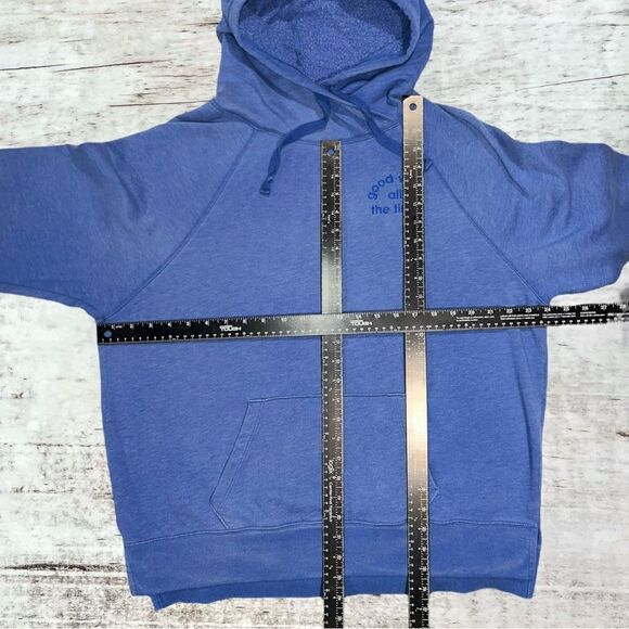 Pink Victoria’s Secret Blue “good vibes all the time” Hoodie Women’s Size Medium - Picture 2 of 6